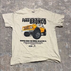 Ford Kids Tan T-Shirt with Yellow Bronco Graphic